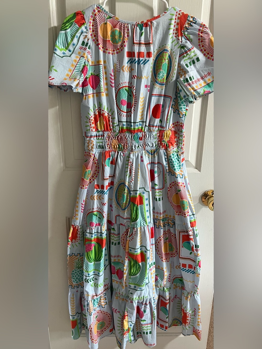 Easel Poplin Fruit Print Midi Dress - Picture 6 of 8